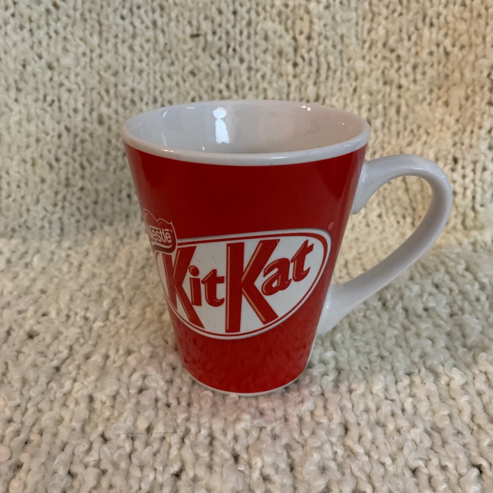 Kit Kat mug, red and white.